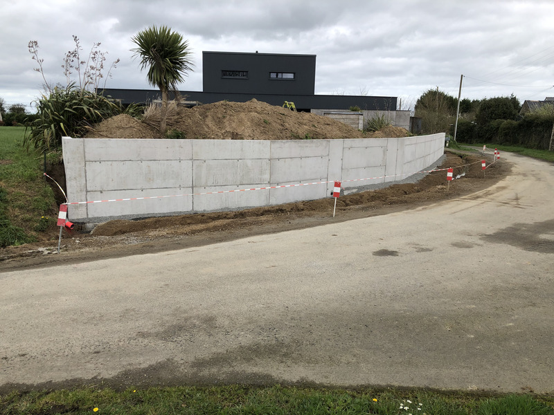 Photo de l'emplacement d'un mur béton armé après les travaux